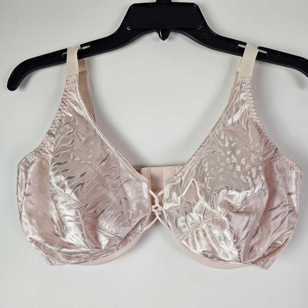 Vassarette 75-441 Shiny Second Skin Liquid Satin Animal Print UW Bra Pink 40DD